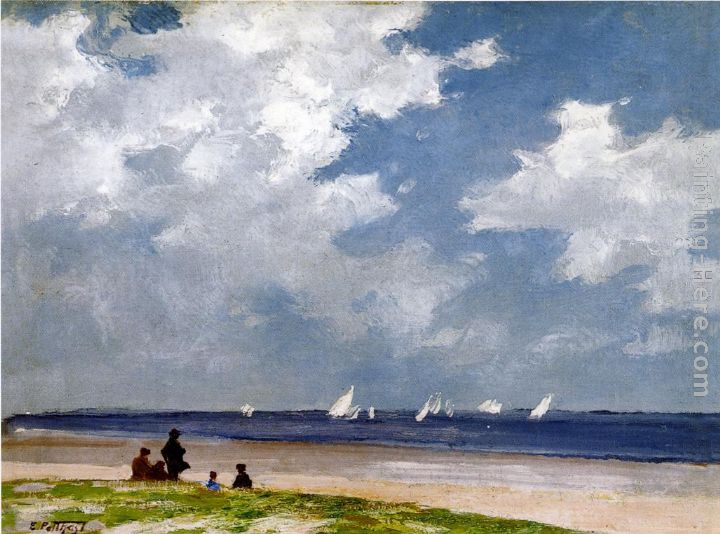 Sailboats off Far Rockaway painting - Edward Potthast Sailboats off Far Rockaway art painting